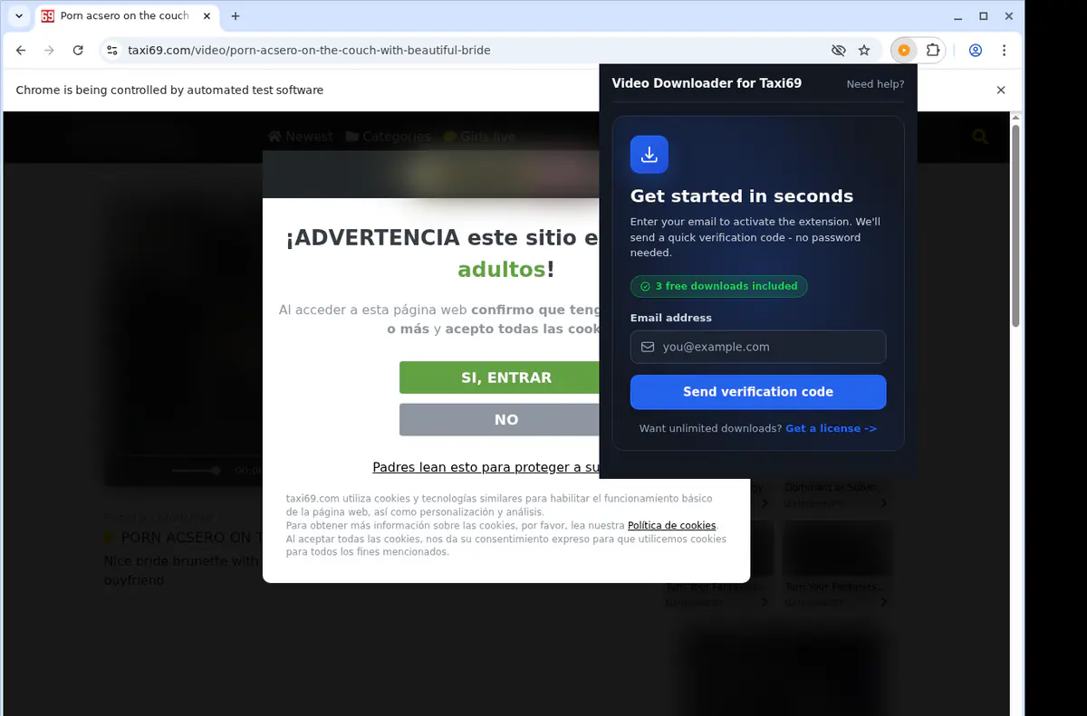 Taxi 69 Video Downloader browser extension screenshot 5
